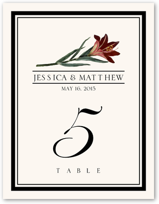 Asiatic Lily Flower Assortment Wedding Table Numbers